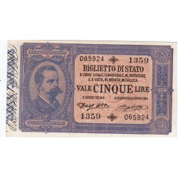5 LIRE VITTORIO EMANUELE III CON EFFIGIE  UMBERTO I  29-3-1904  SUP